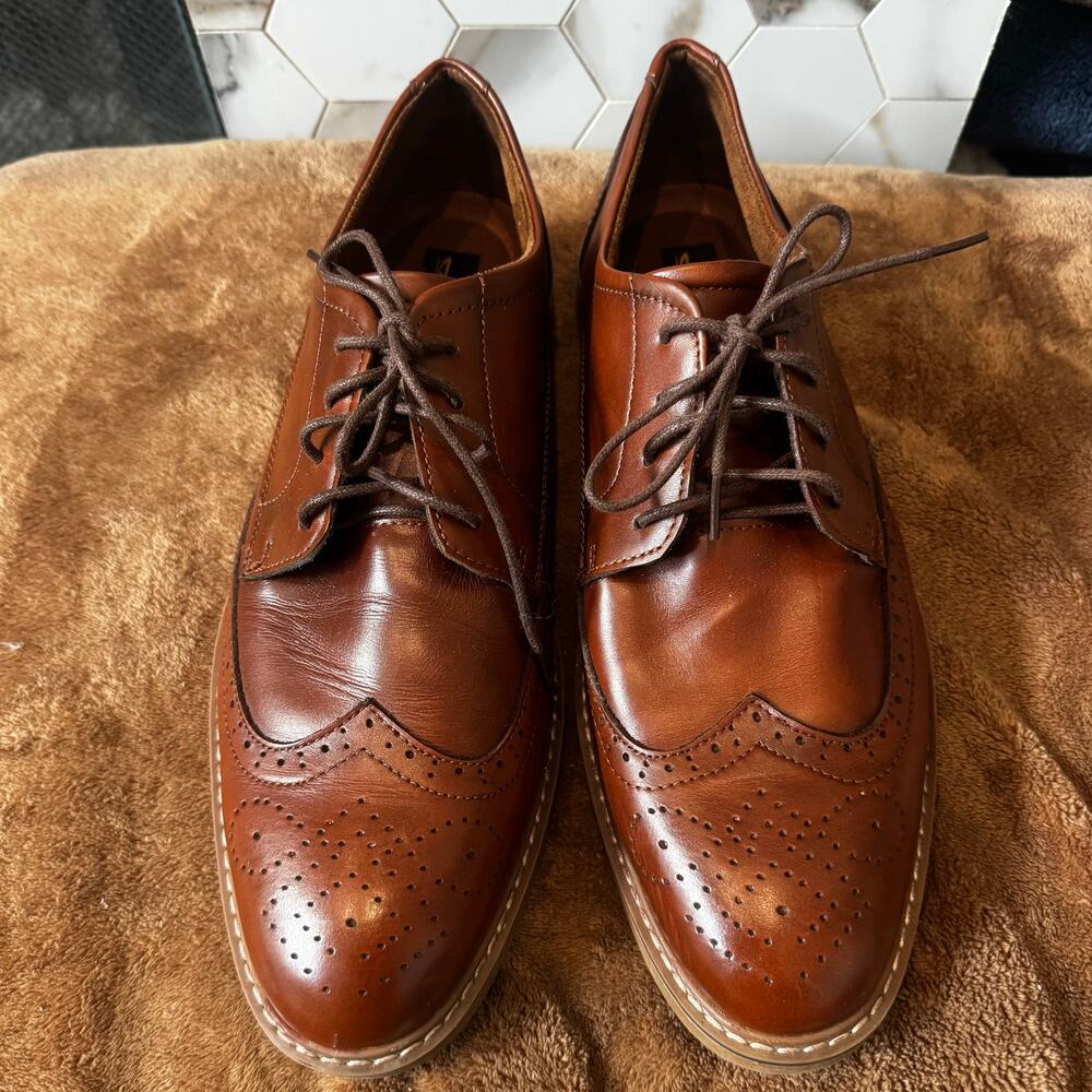 Arkbird Men’s Brown Lace Up Oxford Dress Shoes Size 12 Classic‎ Staple Preppy - Picture 2 of 9